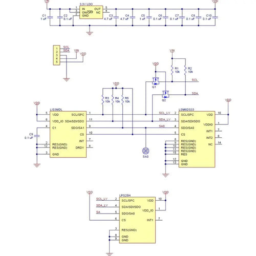 AltIMU-10 v5 ジャイロ、加速度計、コンパス、高度計