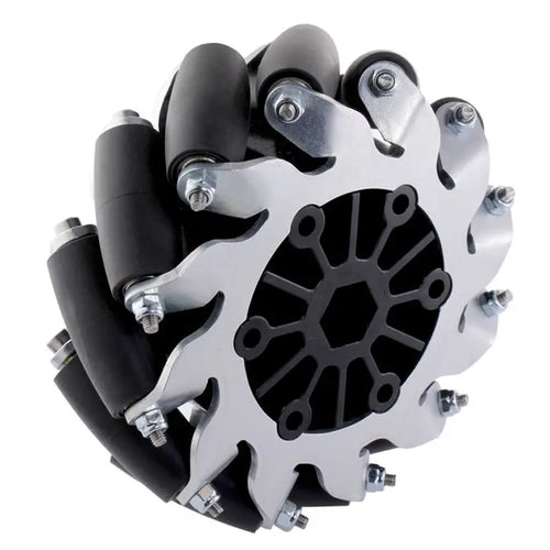 AndyMark 4 inch BB メカナムホイール (ボア 0.5 inch 六角、左)