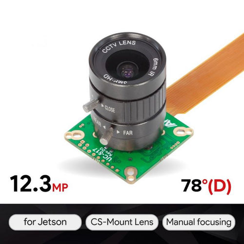 Arducam 12.3MP 477P HQ カメラモジュール (Jetson Nano および Xavier NX用 CSマウント付き)