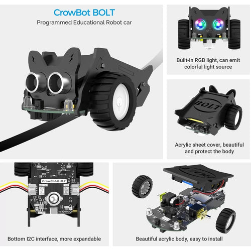 Elecrow CrowBot BOLT - オープンソース プログラマブル スマートロボットカー