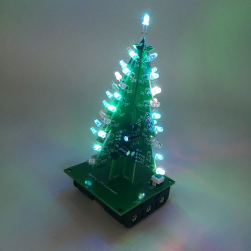 Dagu 3D クリスマスツリー DIY電子工作 LEDキット 赤 / 緑 / 黄色 点滅回路付き