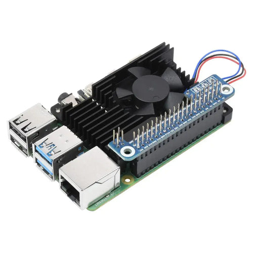 Waveshare RPi 4B専用オールインワン アルミニウム合金冷却ファン、アダプタ V2付属