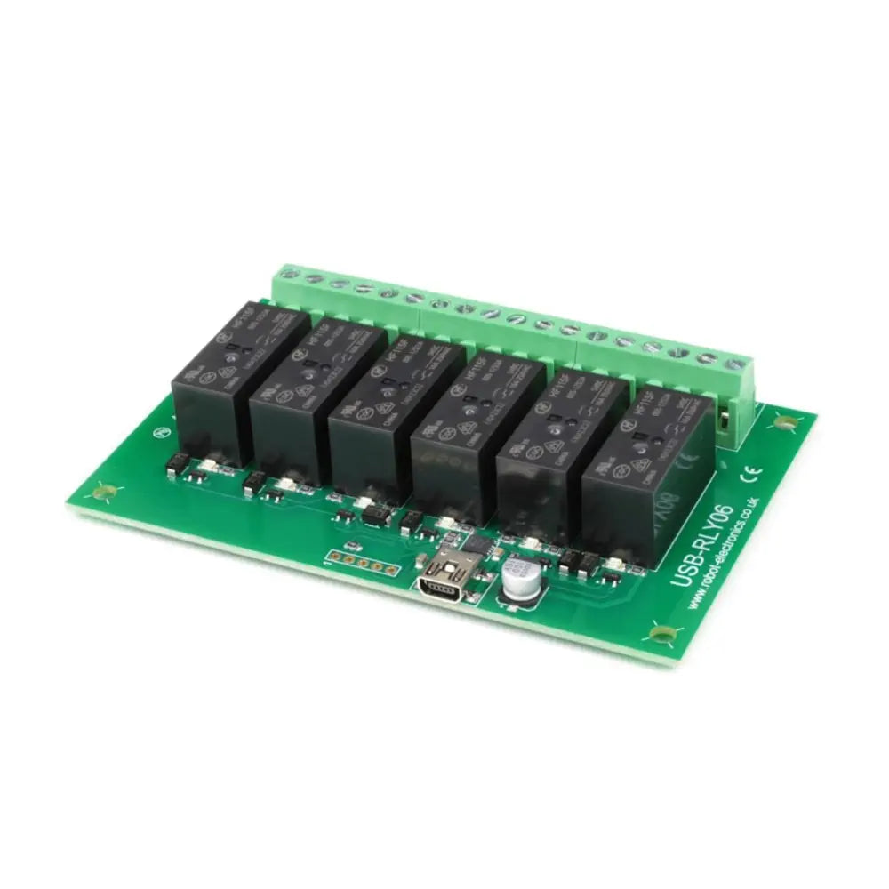 Devantech 6 x 16A USBリレーボード USB-RLY06