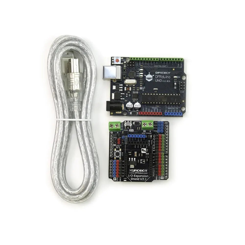 DFRduino UNO R3 IO拡張シールド・USB A～Bケーブル