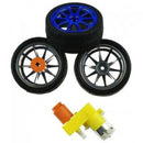 DFRobot 65mm ラバーホイール ペア - 赤