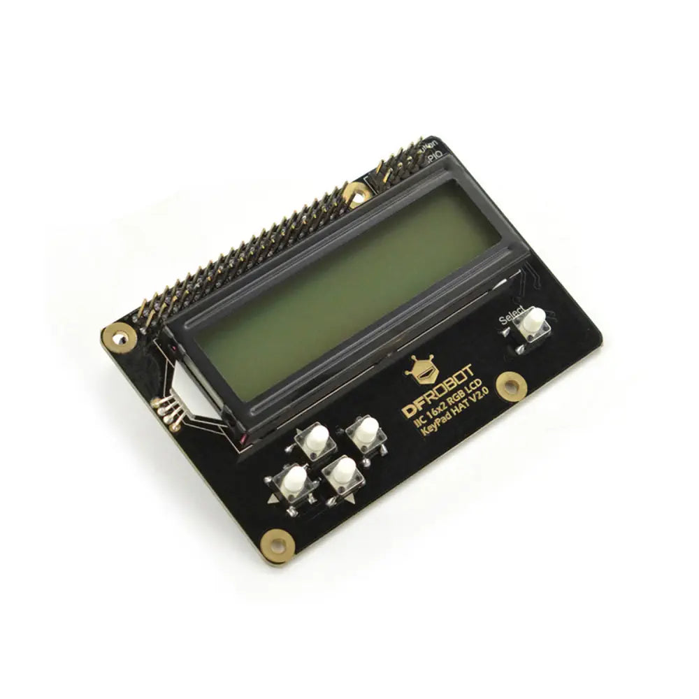 DFRobot I2C 16x2 RGB LCD キーパッド HAT (RGB バックライト付き) (Raspberry Pi 4B/3B+ 対応)
