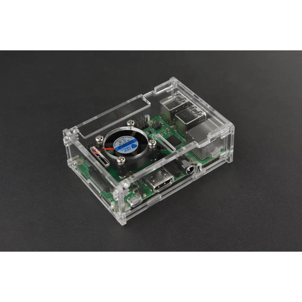 DFRobot Raspberry Pi B+/2B/3B用透明アクリルケース（ファン付き）