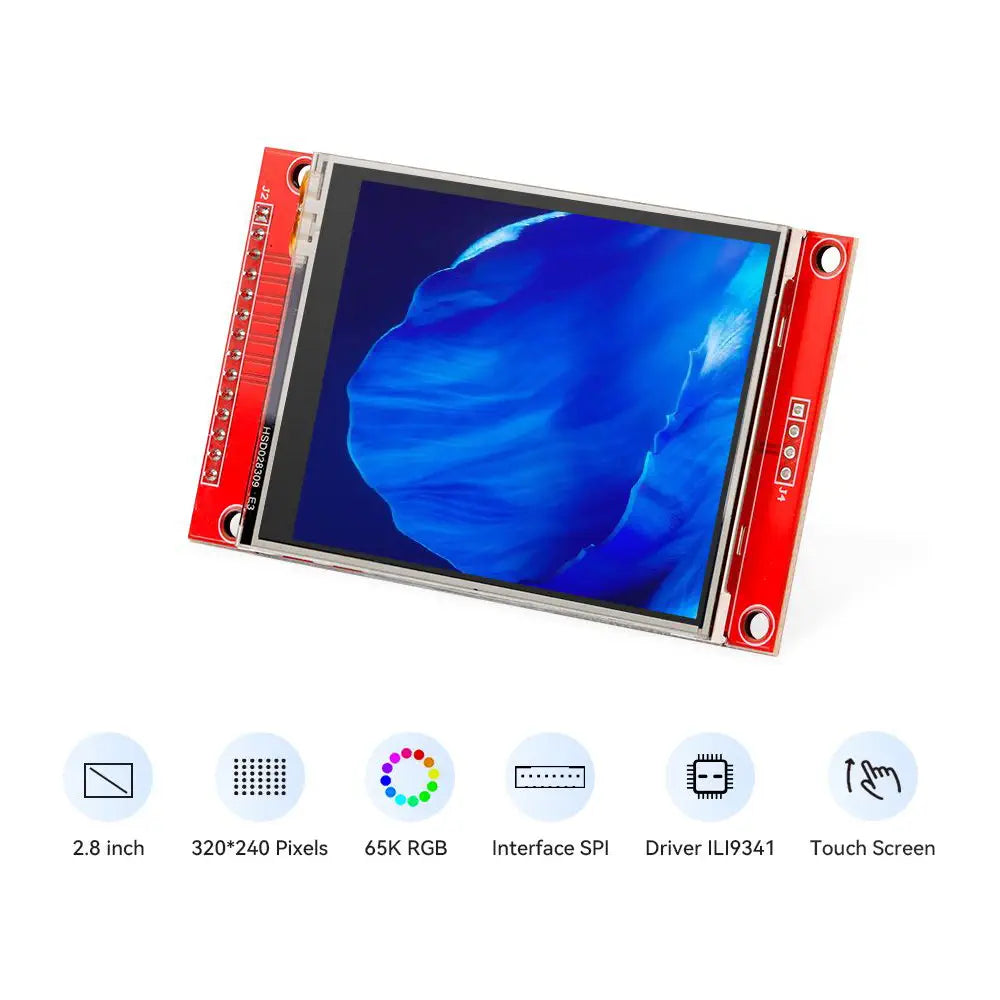Elecrow 2.8インチ 320 x 240 SPIシリアルTFT LCDモジュールディスプレイ (ドライバIC ILI9341搭載、タッチ機能付き)