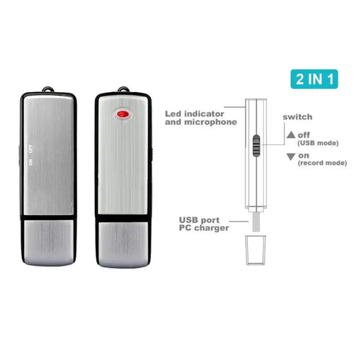 Elecrow 8G 小型 USBボイスレコーダ