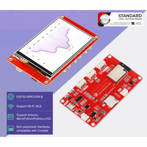 Elecrow CrowPanel 3.5 inch HMI ESP32ディスプレイ 480 x 320 SPI TFT LCDタッチスクリーン ケース付き