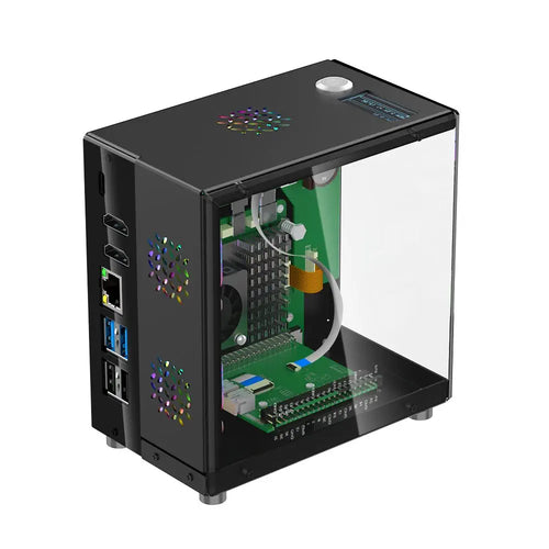 Elecrow ミニPCケース (Jetson Orin Nano用、1.3インチOLEDディスプレイ搭載)