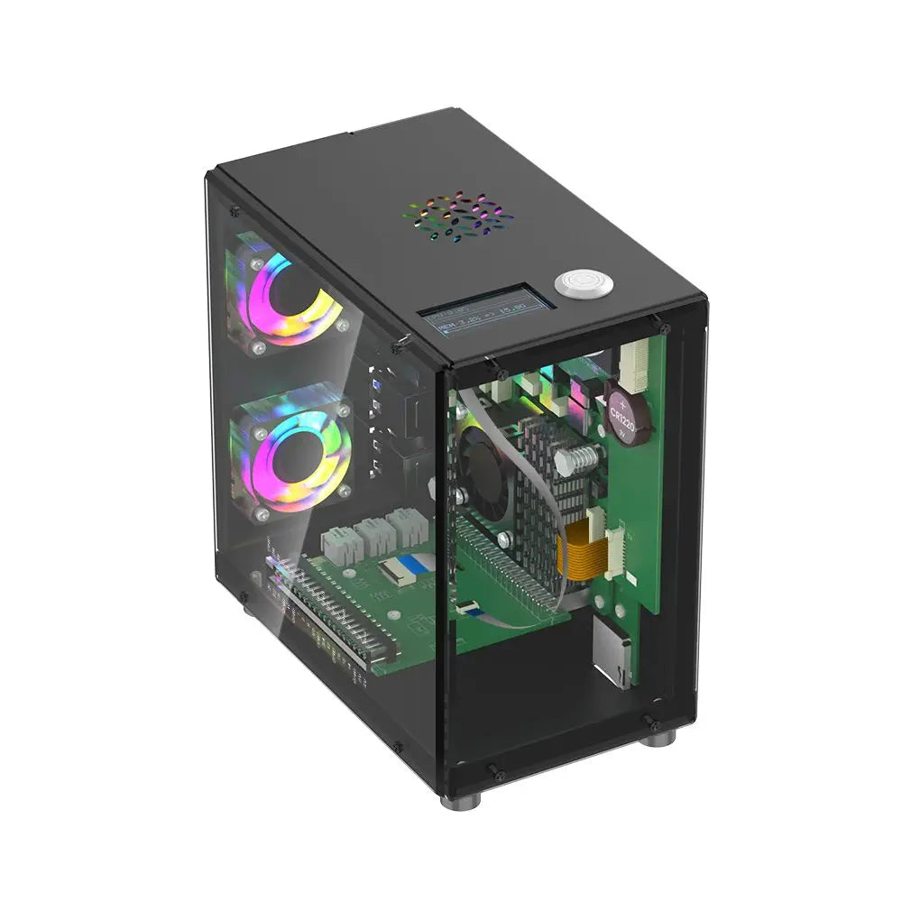 Elecrow ミニPCケース (Jetson Orin Nano用、1.3インチOLEDディスプレイ搭載)