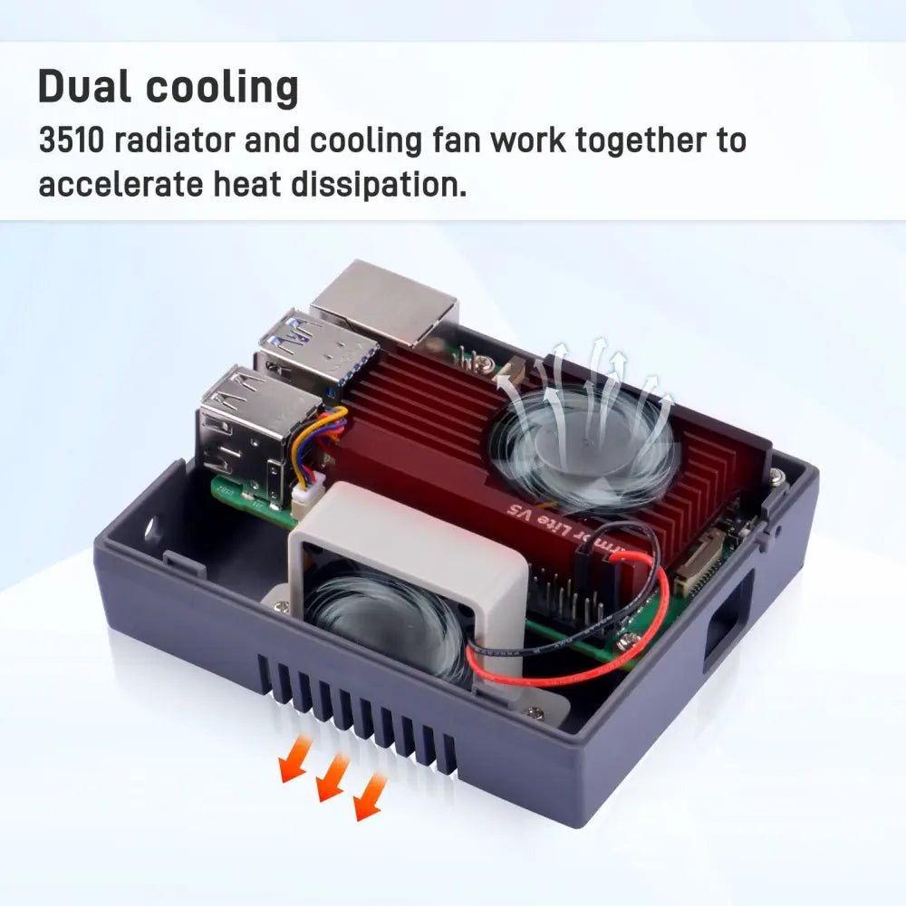 Game5 Pi ケース エンクロージャシェル (Armor Lite V5 クーラー付き