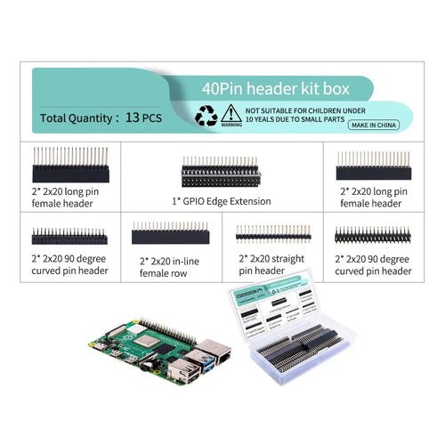 GPIO ヘッダコネクタキット (Raspberry Pi、Tinker Board、Jetson Nano用、13個)