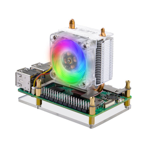 52Pi ICE Tower CPU クーラー RGB LED照明付き冷却ファン (Raspberry Pi 5用)