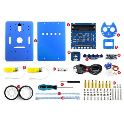 KitiBot 2WD ロボット構築キット (micro:bit 用) (micro:bit なし)