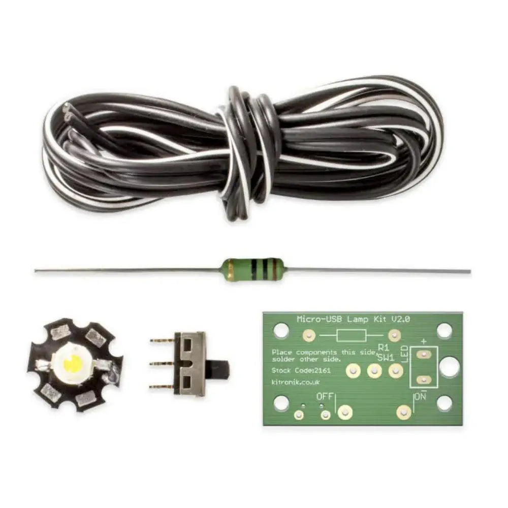 Kitronik Micro USB 1W LEDランプ はんだ付けキット