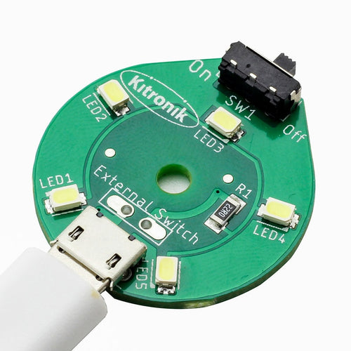 Kitronik 円形 USB 白色 LEDランプ