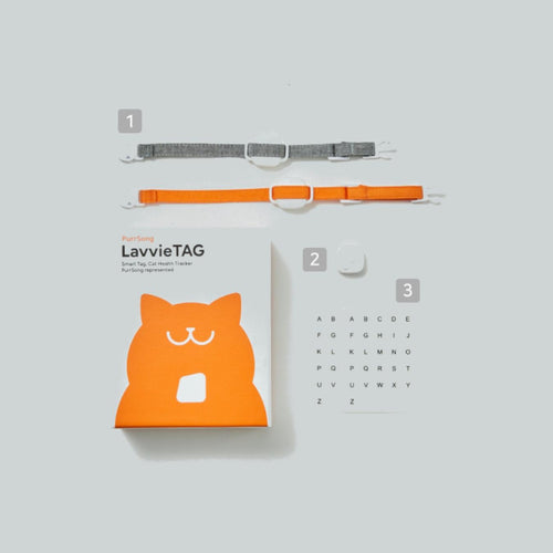 LavvieTAG 猫用スマートヘルストラッカ (LavvieBot S 互換セット)