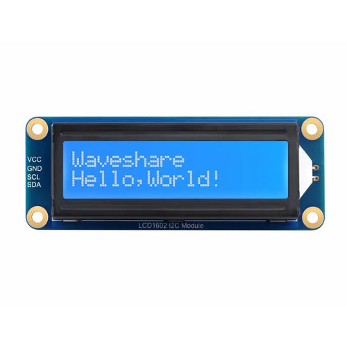 Waveshare LCD1602 I2Cモジュール 青地に白、16x2 文字 LCD 3.3V / 5V