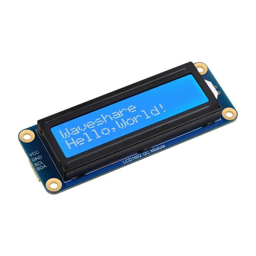 Waveshare LCD1602 I2Cモジュール 青地に白、16x2 文字 LCD 3.3V / 5V