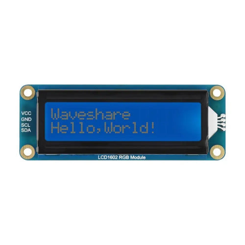 Waveshare LCD1602 RGB モジュール、16x2文字、RGBバックライト、3.3V/5V、I2C バス