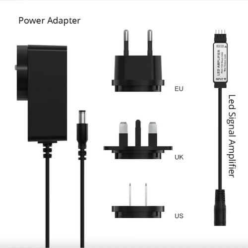 LED信号増幅器 および 電源アダプタ（EU + UK + US）