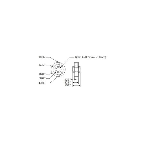 Lynxmotion HUB-02 ユニバーサルハブ - 6mm (2個入り)