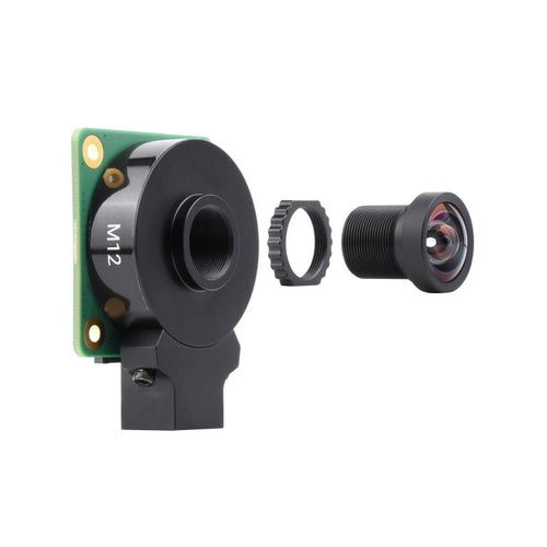 Waveshare RPi HQカメラ用 M12 高解像度レンズ、12MP、113° FOV、2.7mm 