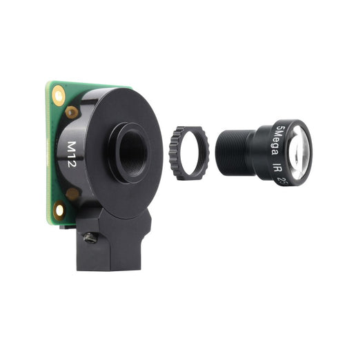 M12 ロング 焦点距離 25mm レンズ 5MP 大口径 Raspberry Pi HQカメラ用