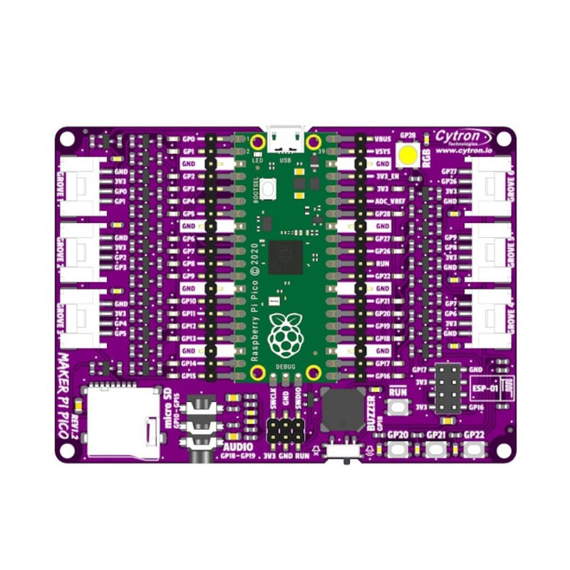 Maker Pi Pico: 初心者向け  Raspberry Pi Pico 簡素化ボード
