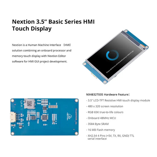 Nextion 3.5 inch ベーシックシリーズ HMIタッチディスプレイ (NX4832T035)