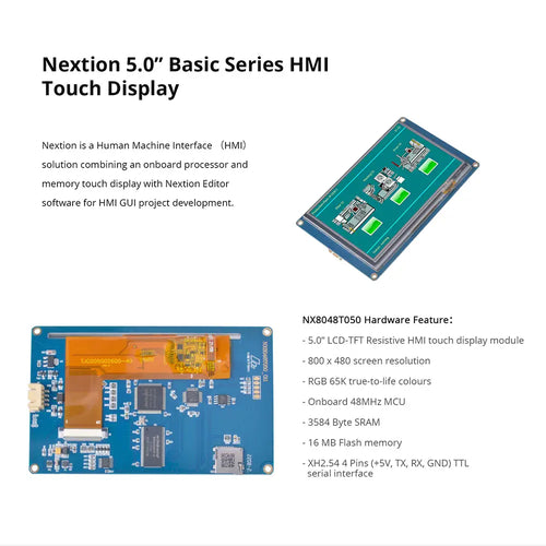 Nextion 5.0インチ ベーシックシリーズ HMIタッチディスプレイ (NX8048T050)