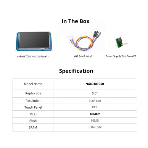 Nextion 5.0インチ ベーシックシリーズ HMIタッチディスプレイ (NX8048T050)