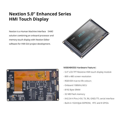 Nextion 5.0 inch エンハンスシリーズ HMIタッチディスプレイ (NX8048K050)