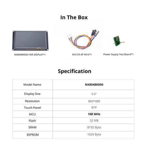 Nextion 5.0 inch エンハンスシリーズ HMIタッチディスプレイ (NX8048K050)