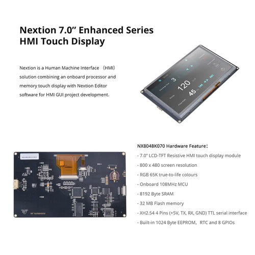 Nextion 7.0インチ エンハンスシリーズ HMIタッチディスプレイ (NX8048K070)