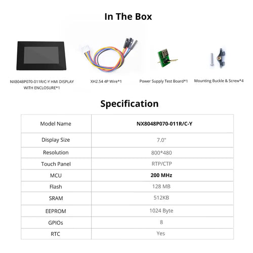 Nextion 7.0 inch インテリジェントシリーズ HMIタッチディスプレイ (筐体付き) (NX8048P070-011R-Y)