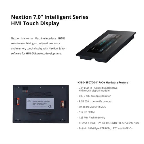 Nextion 7.0インチ インテリジェントシリーズ HMIタッチディスプレイ (エンクロージャ付き) (NX8048P070-011C-Y)