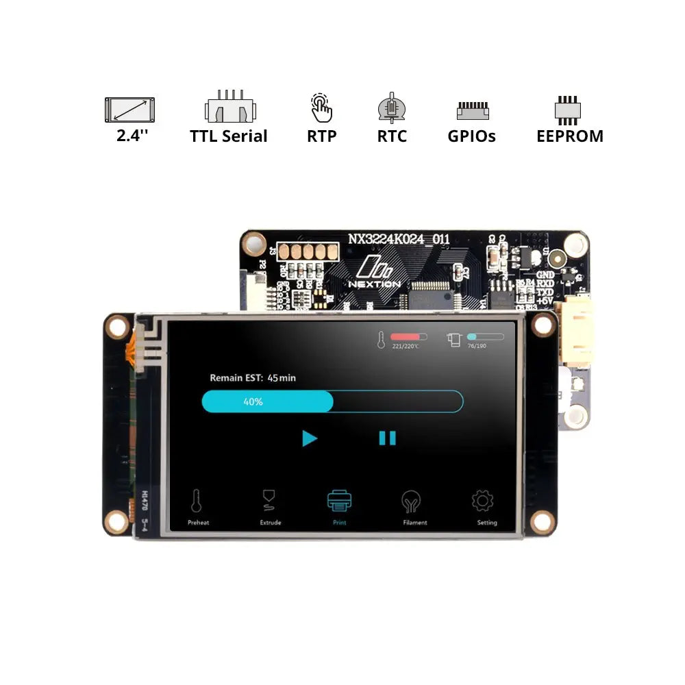Nextion NX3224K024 2.4インチ エンハンスドシリーズ抵抗膜式 HMI タッチディスプレイ