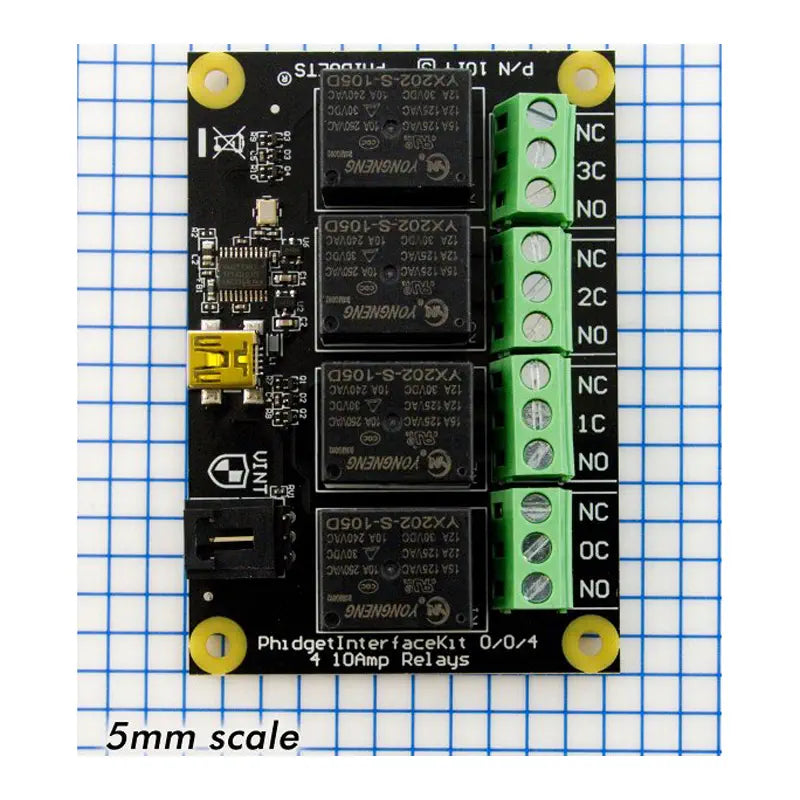 Phidget インタフェースキット 0/0/4 v3