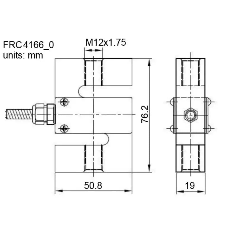 Phidgets スチール製 Sタイプロードセル - 500kg (C3)