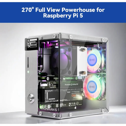 Pironman 5 NVMe M.2 SSD PCIe ミニPCケース (Raspberry Pi 5用 Pironman 5 NVMe M.2 SSD PCIe ミニPCケース (Raspberry Pi 5用