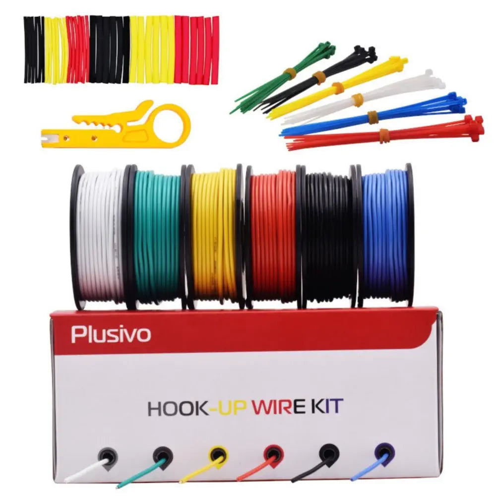Plusivo 24AWG 配線用 電線キット - 6色 (各11m)