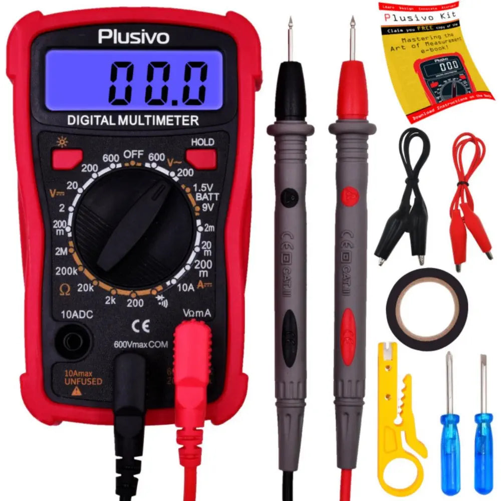 Plusivo デジタルマルチメータキット (テストプローブ付き)