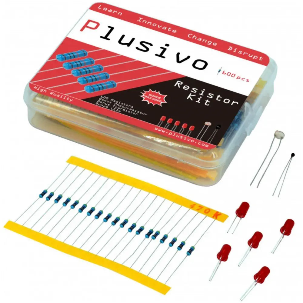 Plusivo 抵抗アソートメントキット-10～1MΩ（600個パック）