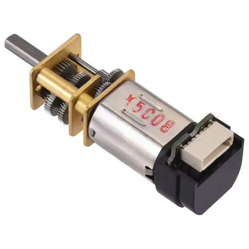 Pololu 10:1 マイクロメタルギアモーター MP 6V 12 CPR エンコーダー、サイドコネクタ付き