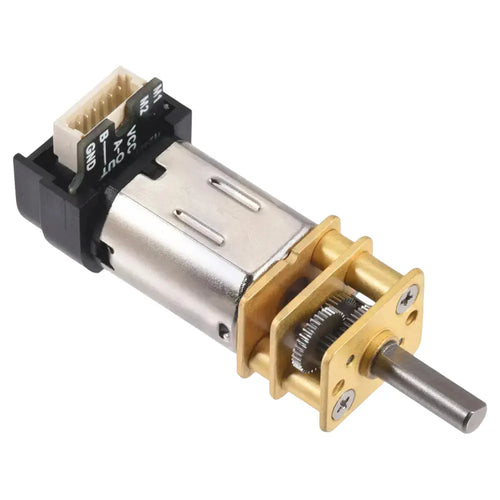 Pololu 10:1 マイクロメタルギアモーター MP 6V 12 CPR エンコーダー、サイドコネクタ付き
