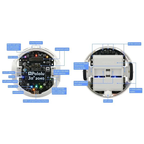 Pololu 3pi+ 2040 ロボットキット (15:1 HPCBモータ付属) (Hyper Editionキット)