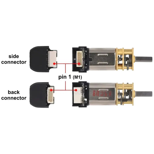 Pololu 50:1 マイクロメタルギアモーター MP 6V 12 CPR エンコーダー、バックコネクタ付き